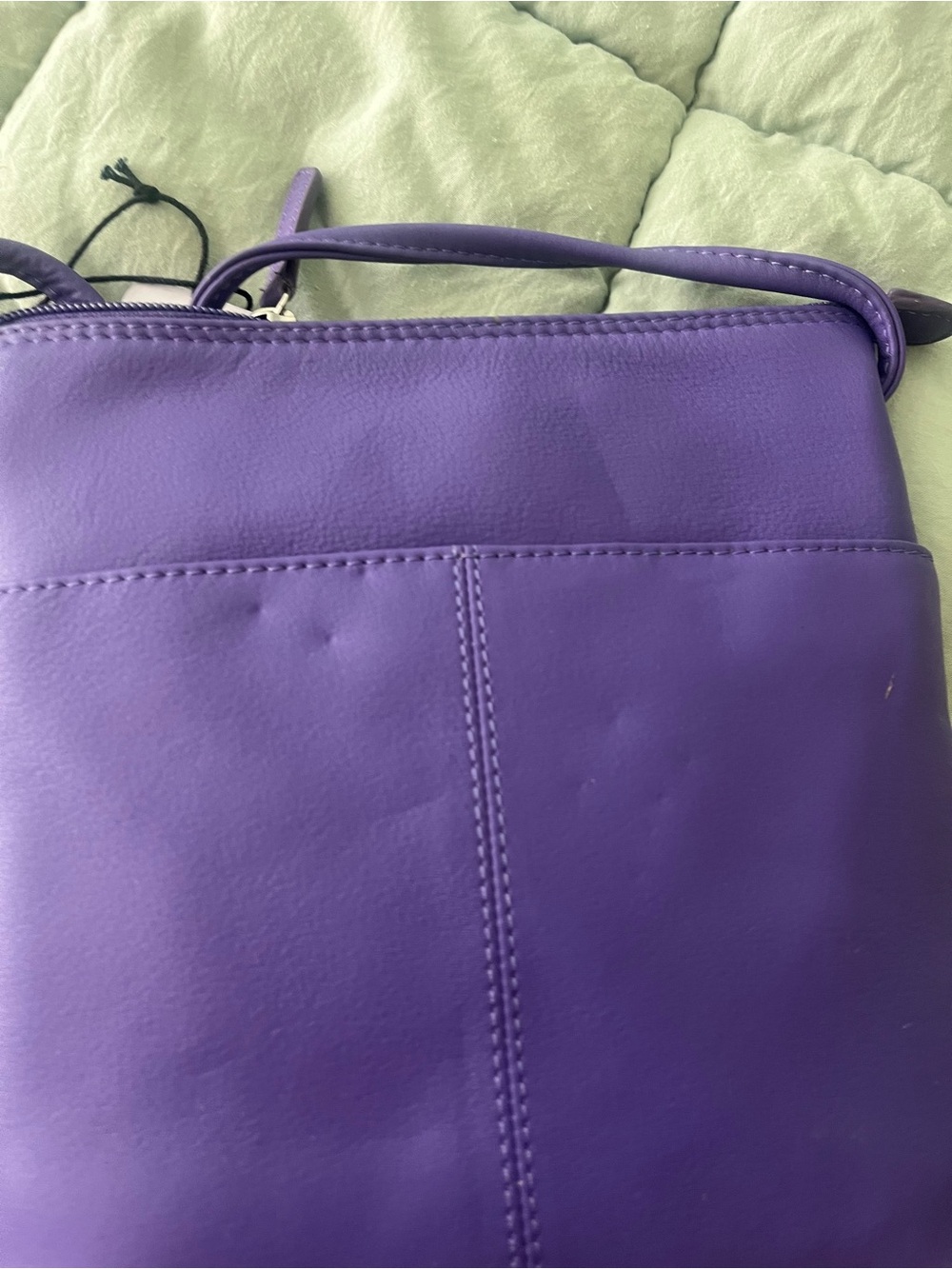 Purple Crossbody Leather Bag - Picture 6 of 6